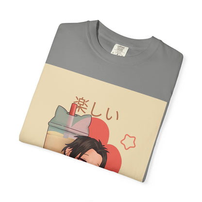 Boba Lover Anime Tee — Kawaii Bubble Tea Shirt with Japanese Text
