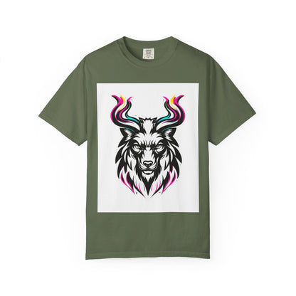 Colorful Graphic Tee with Animal Design, Unisex Garment-Dyed T-Shirt, Casual Wear, Gift for Animal Lovers, Summer Fashion