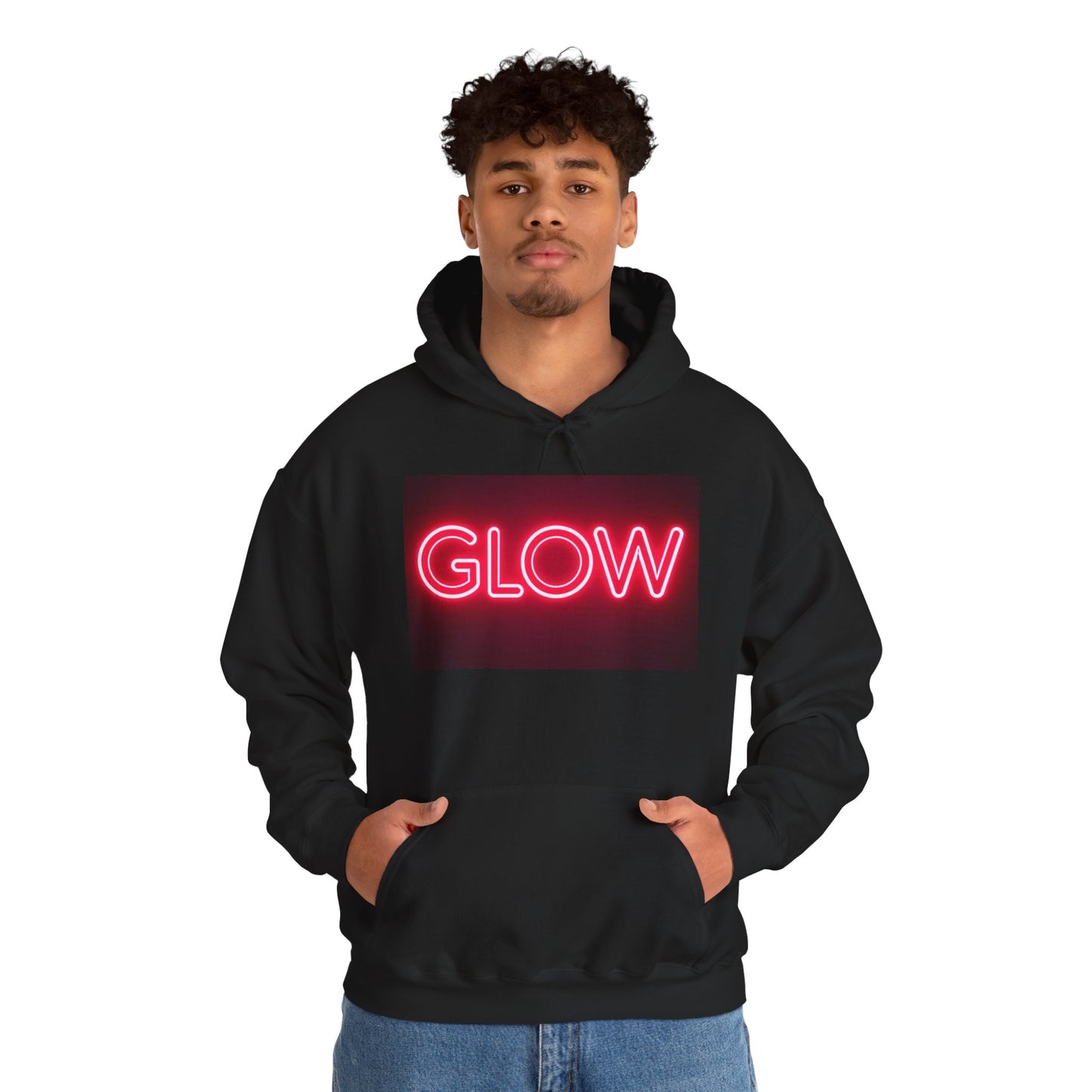 Neon Glow Hoodie — Pink Neon Sign Graphic Sweatshirt