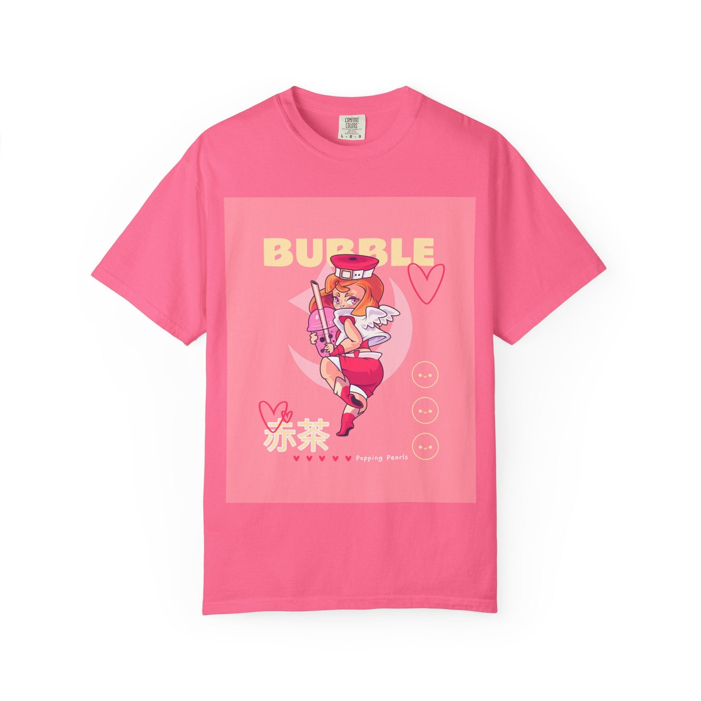 Bubble Tea Girl Anime T-Shirt — Kawaii Pink Graphic Tee