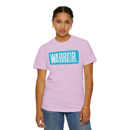 Warrior Graphic T-Shirt — Bold Blue Box Logo Tee